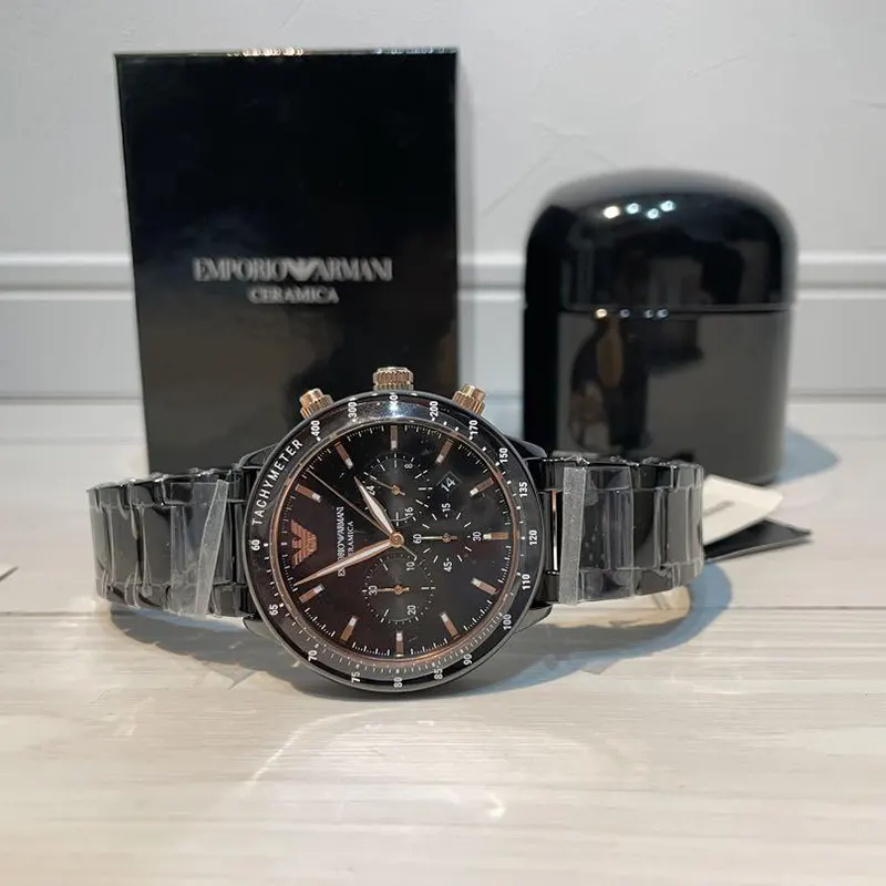 Emporio Armani Men's Chronograph Black Dial Watch | AR70002